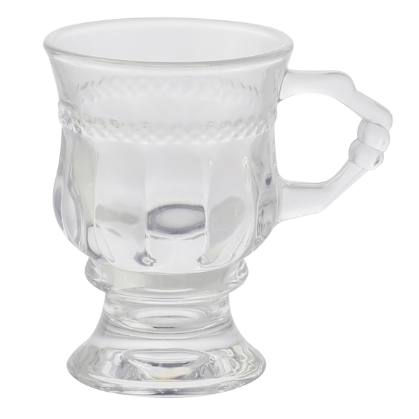Taça para Cappuccino, Com Alça e Pé de Cristal, Transparente - 7760