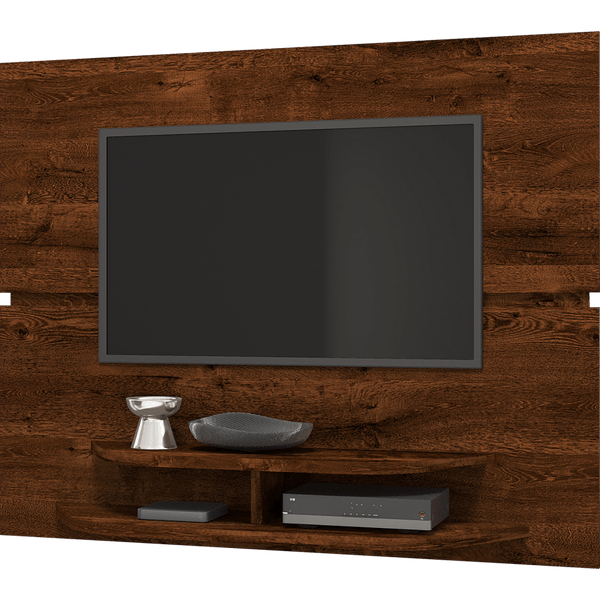 Painel para TV em MDP - Dj Móveis Sala Rústico Malbec