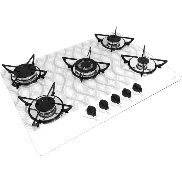 Cooktop Casavitra 5 Bocas Wavy, Tripla Chama, Branco - E10E56.536 Bivolt