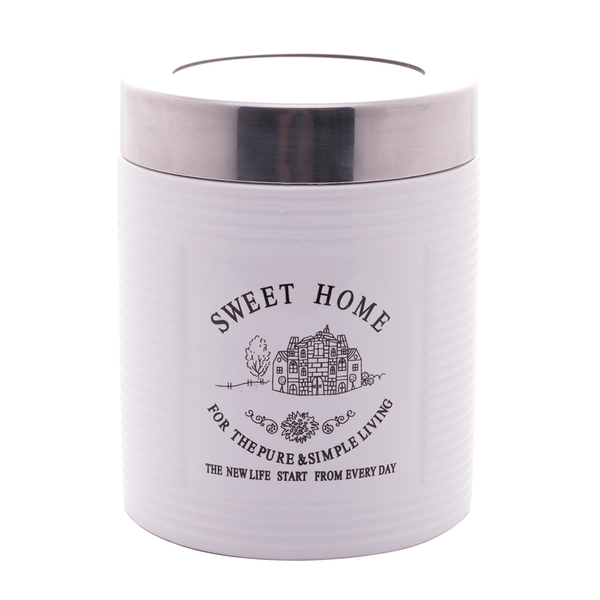 Pote Sweet Home Bon Gourmet, Com Tampa, Alumínio, 720ml, Branco - 25019