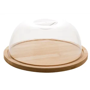 Queijeira com Tampa, Plástico com Bambu, Natural, 18cm - 1365