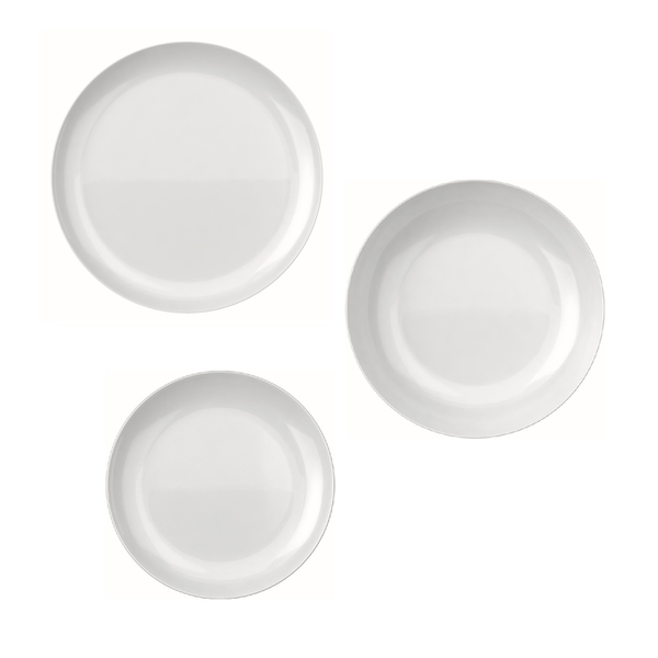 Jogo de Pratos Opaline Blanc da Duralex , 12 Peças, Vidro - 17010