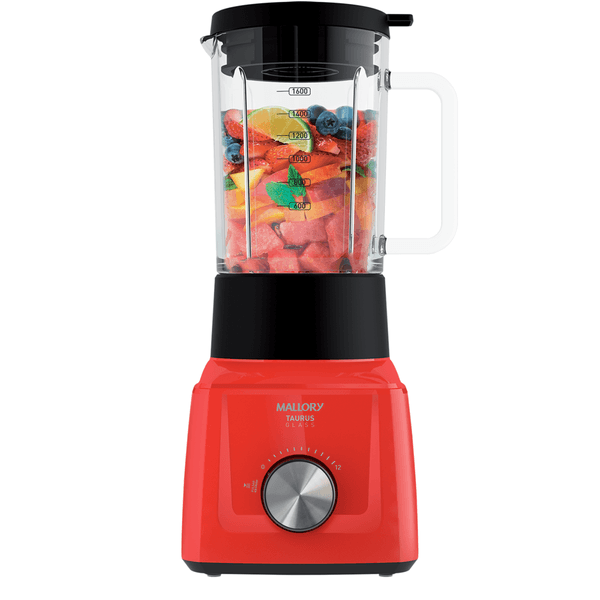 Liquidificador Mallory Taurus Glass, 1300W, 6 Lâminas, 12 Velocidades, 2,3 L - B9120193 220V