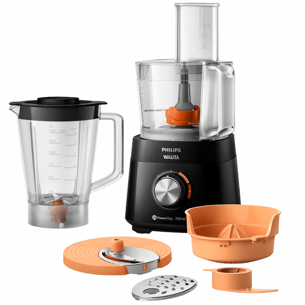 Multiprocessador PowerChop Philips Walita 750W 2 Velocidades + Pulsar Preto RI7302 110V