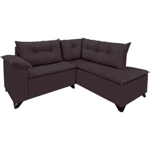 Conjunto Estofado Napoles Com Chaise Marrom