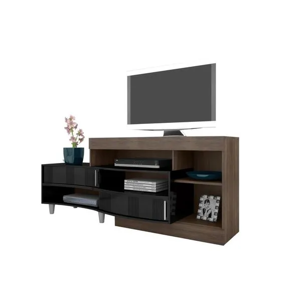 Rack com 2 Portas Deslizantes - Somopar Copam Malbec / Preto