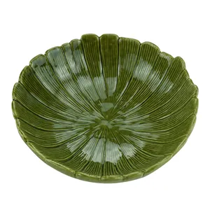 Centro de Mesa Banana Leaf Lyor, Cerâmica, Verde - 4477