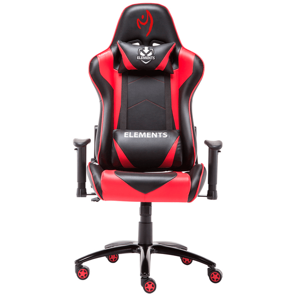 Cadeira Gamer, Encosto Reclinável, Altura Ajustável, Função Rotativa, Couro - Veda Ignis Preto / Vermelho