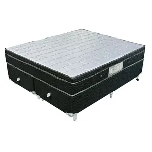 Cama Box Casal Queen Molas Ensacadas Preto / Branco 158x198cm - Ultra-Flex Dreams Cama Box Casal Molas Pocket Preto / Branco 158x198cm - Ultra-Flex Dreams