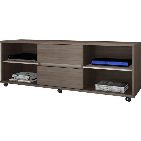 Rack com 2 Gavetas - Somopar Sonata Malbec / Preto