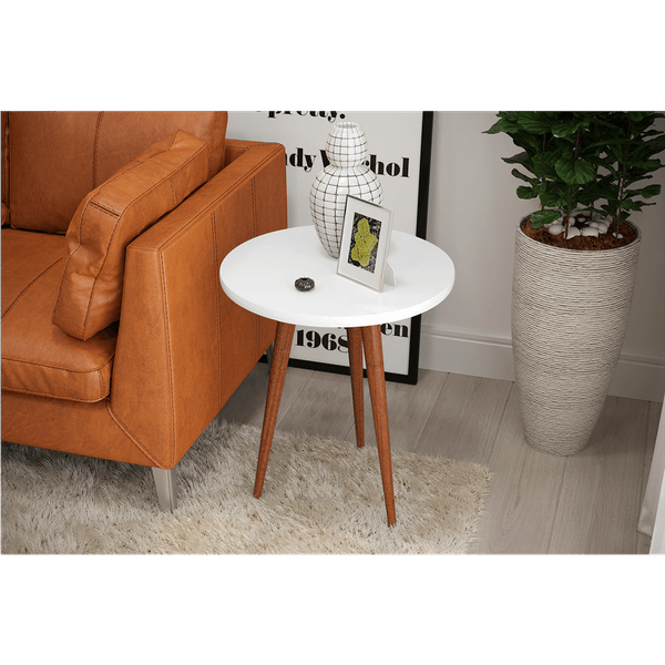 Mesa de Apoio em MDF, Pés Palito - Legs Branco