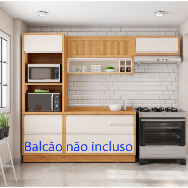 Cozinha Lisboa Itatiaia 3 Peças MDF Off-White