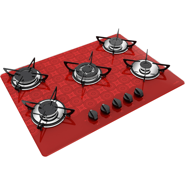Cooktop Casavitra 5 Bocas Crochê, Tripla Chama, Branco - E10E56.539 Bivolt