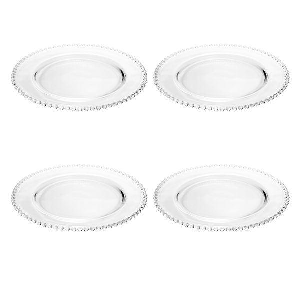 Conjunto de Pratos Wolff Pearl 28cm 04 Peças Cristal