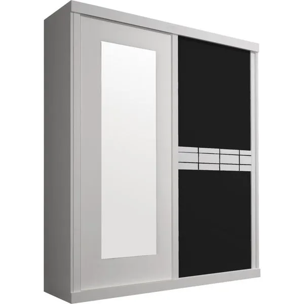 Guarda-roupa 2 Portas com 6 Pés - Bom Pastor Palace Niterói Branco / Preto
