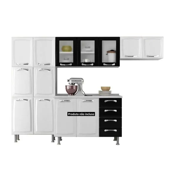 Cozinha de Aço 3 Peças - Itatiaia Premium IPLD/IPV3/IPG2 Branco / Preto