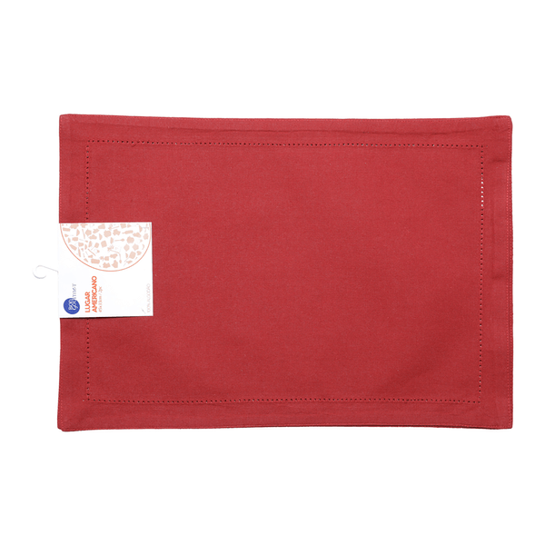 Jogo Lugar Americano Ponto Ajourde Wolff 2 Peças Algodão 45x33cm Vermelho