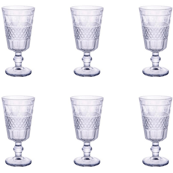Jogo de Taças para Água Bon Gourmet Geometric, 6 Peças, 250ml, Transparente, Vidro - 28117