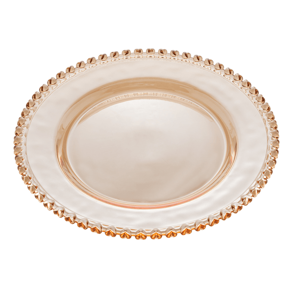 Sousplat Lyor Coração, Cristal, 33cm, Âmbar - 1538
