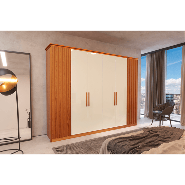 Guarda Roupa Domus Boss 06 pts Mdf NATURALLE / BRANCO