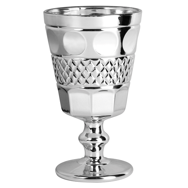 Jogo de Taças para Água Geometric Bon Gourmet, 6 Peças, 250ml, Vidro, Prateado - 28195 Jogo de Taças para Água Geometric Bon Gourmet, 6 Peças, 250ml, Vidro, Prateado - 28195