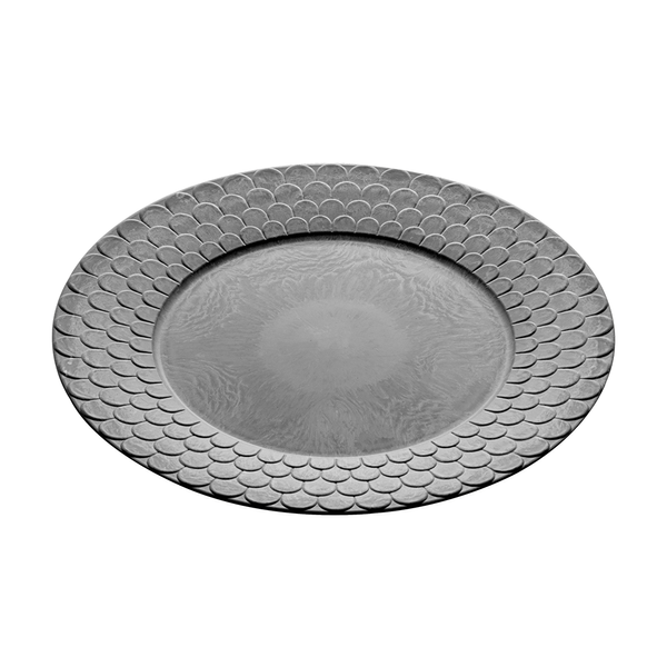 Sousplat Waves Lyor, Plástico, Preto, 33cm - 1298
