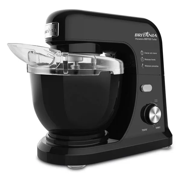 Batedeira Planetária Britânia BBP700P Turbo Preta 220V