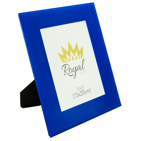 Porta-Retrato Retangular da Royal, 15x20cm, Vidro, Azul - 61058