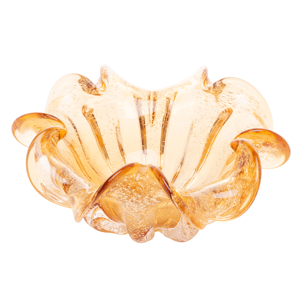 Centro de Mesa Italy Lyor, Vidro, 24x11cm, Âmbar - 4465 Centro de Mesa Italy Lyor, Vidro, 24x11cm, Âmbar - 4465