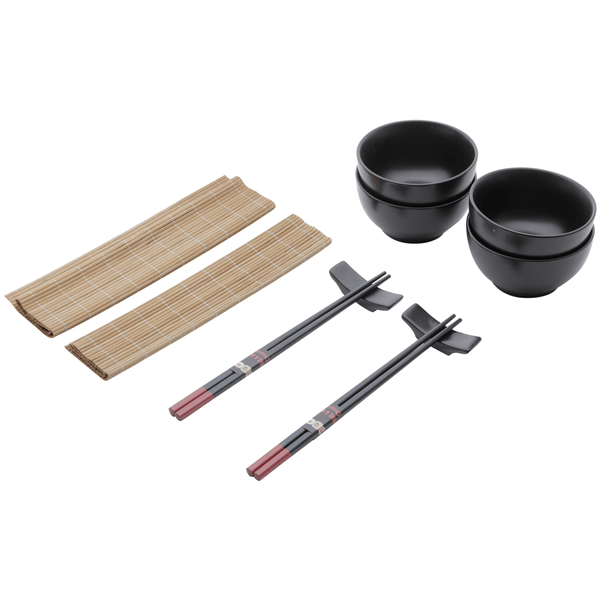 Conjunto de Peças para Sushi Osaka da Lyor, 10 Peças, Bambu e Cerâmica - 7251