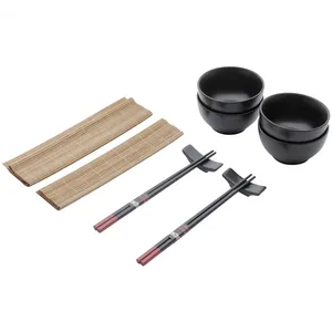 Conjunto de Peças para Sushi Osaka da Lyor, 10 Peças, Bambu e Cerâmica - 7251