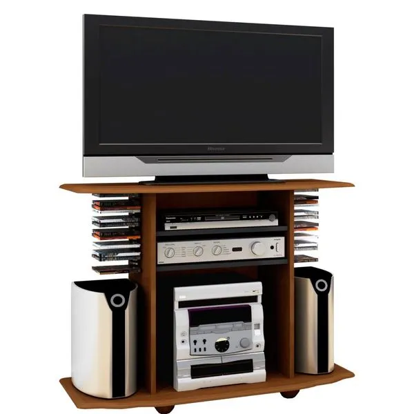 Rack em MDP e MDF - Germai Seul Imbuia / Preto