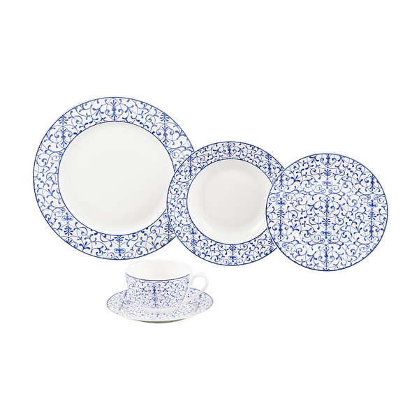 Aparelho de Jantar e Chá Wolff Abstract, 20 Peças, Porcelana - 17212