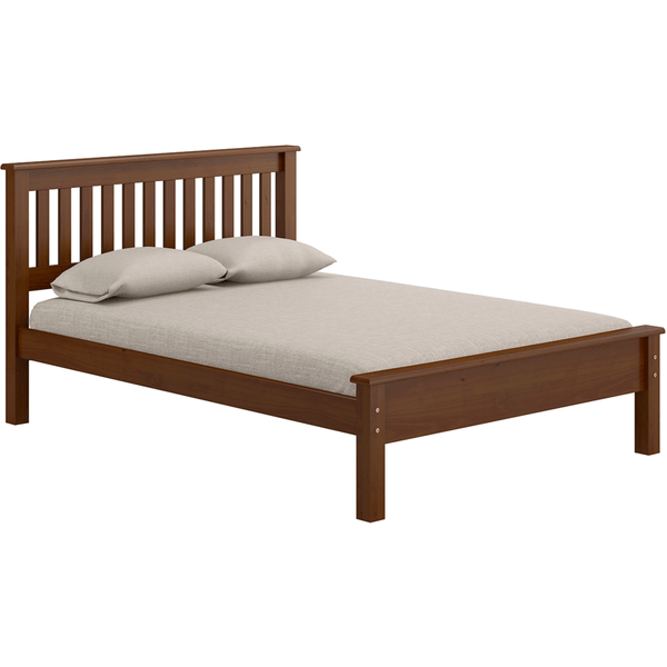Cama Casal em Madeira Maciça Pinus, Pintura PU, 100 x 148 - 707 Castanho