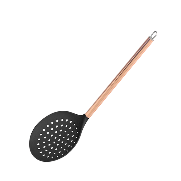 Escumadeira Nylon Lyor, Cabo Inox, Preto, 34cm - 1268