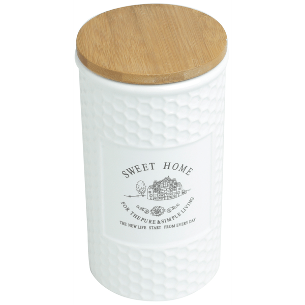 Pote Sweet Home da Bon Gourmet, Cerâmica, Tampa em Madeira, 1,2L - 27444