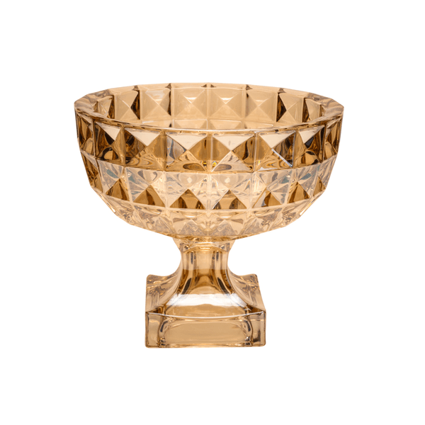 Fruteira Wolff, Cristal, Com Pé Diamant, Âmbar - 26057
