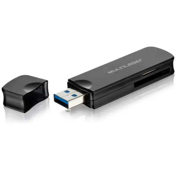 Leitor de Cartão Externo - USB 3.0 - Multilaser Portátil - AC290