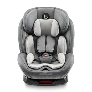 Cadeirinha Infantil para carro 0-36 Kgs Isofix Com Rotação Snugfix Preta e Cinza Litet - BB455 BB455