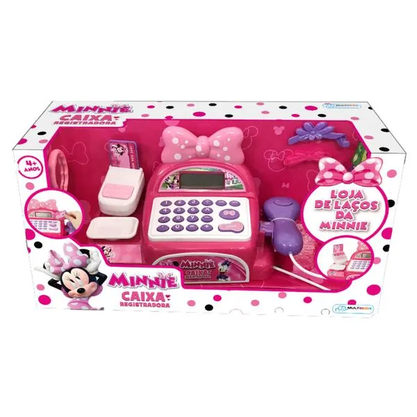 Acessórios De Casinha - Caixa Registradora Com Acessórios - Disney - Minnie - Rosa - Multikids