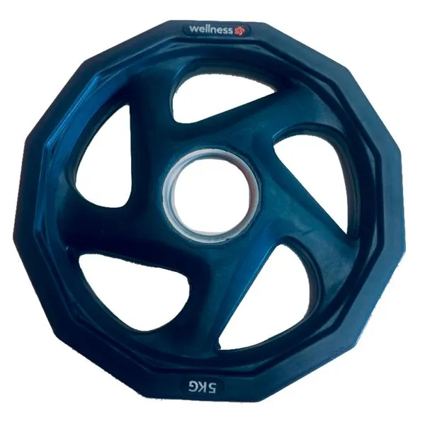 Anilha 5,00Kg Rubber 5 Furos Wellness - WK014 WK014