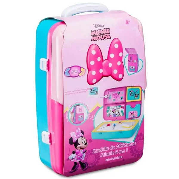 Mochila De Atividades - Disney - Minnie Mouse - 2 Em 1 - Rosa - Multikids