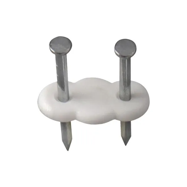 Kit Fixa Fio Miguelão Duplo com Prego 1,8x25mm Sforplast Kit Fixa Fio Miguelão Duplo com Prego 1,8x25 Branco Sforplast 20 Peças