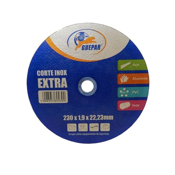 Disco de Corte para Aço Inox com 5 Unidades Guepar Disco de Corte para Aço Inox 230x1,9x22,23 com 1 Unidade Guepar