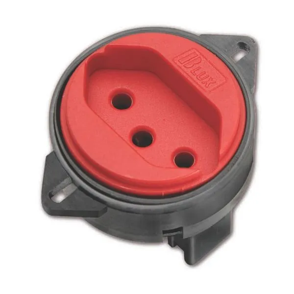 Tomada para Piso 2P+T 20A Redonda B.Lux Tomada para Piso 2P+T 20A/250V Vermelha Redonda