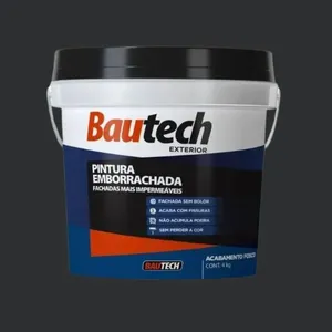 Tinta Premium Acrílica Fosco Emborrachada 4Kg Bautech Tinta Acrílica Fosco Emborrachada Preta 4Kg Bautech