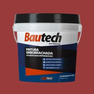Tinta Premium Acrílica Fosco Emborrachada 4Kg Bautech Tinta Acrílica Fosco Emborrachada Vermelho 4Kg Bautech
