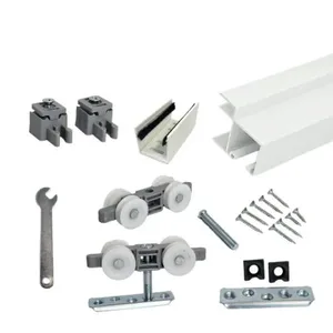 Kit Sobrepor Flex 2m com Roldana 4 Rodas 35x35mm 80kg Perfil Rold Kit Sobrepor Flex 2m com Roldana 4 Rodas 35x35 Branco 80Kg