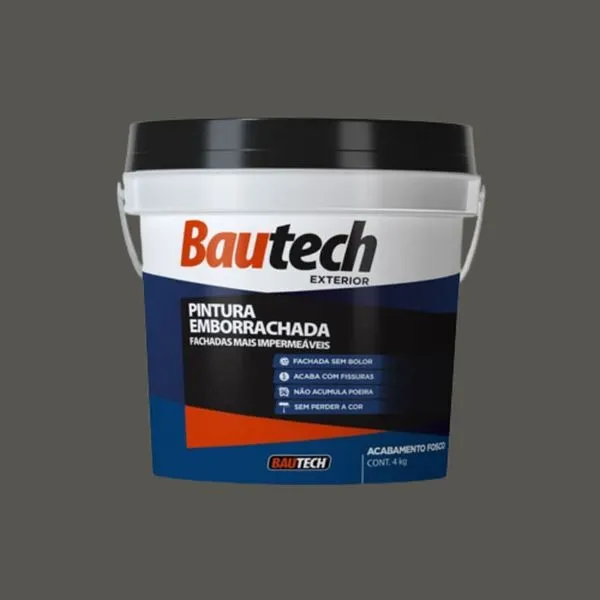 Tinta Premium Acrílica Fosco Emborrachada 4Kg Bautech Tinta Acrílica Fosco Emborrachada Grafite 4Kg Bautech