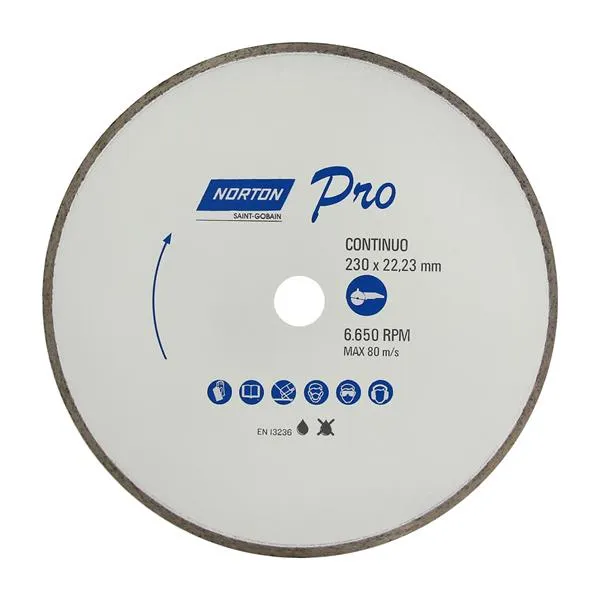 Disco Diamantado Pro Contínuo 9" 230x22,23mm Norton